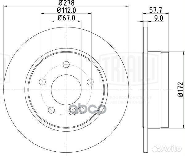 Диск тормозной mercedes W204 180-200 07- задний