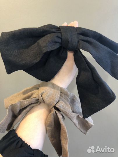 Льняные банты на резинке