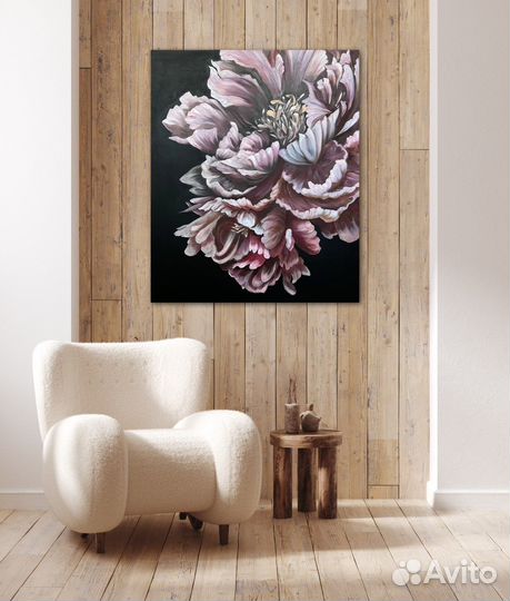 Интерьерная картина пионы маслом