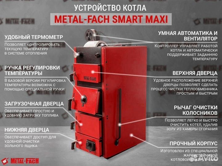 Полуавтоматический котел на угле 120 кВт