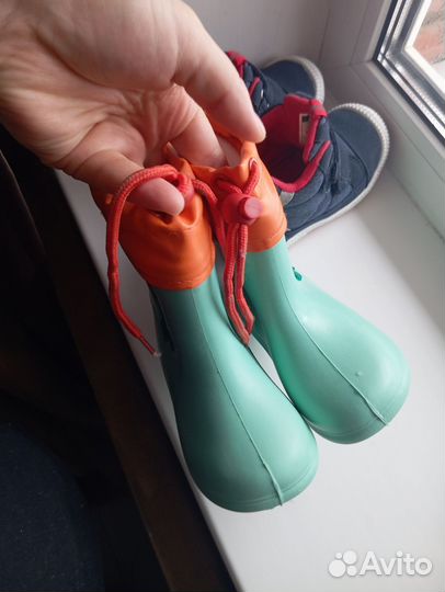 Детские резиновые босоногие сапоги из пвх 25