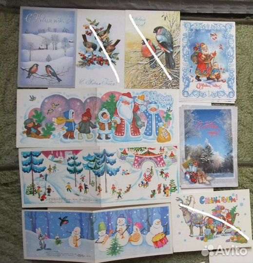 Новогодние открытки СССР советские и современные