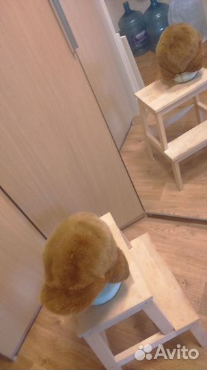 Шапка меховая норковая горчичного цвета. Р. 56-58