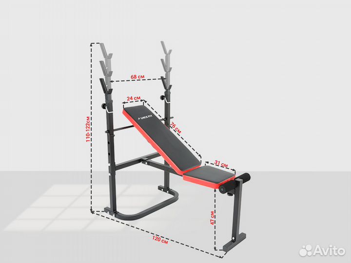 Скамья силовая со стойками unix Fit bench 120