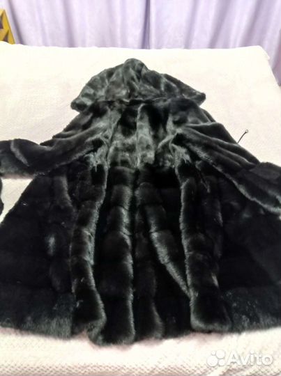 Шуба норковая с капюшоном