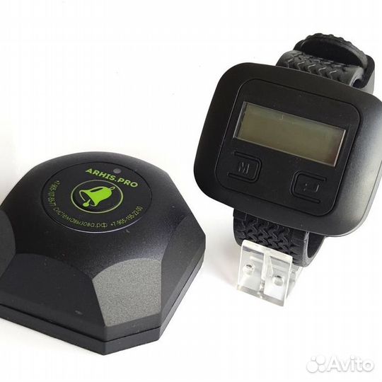 Кнопка вызова персонала официанта Бургер и часы