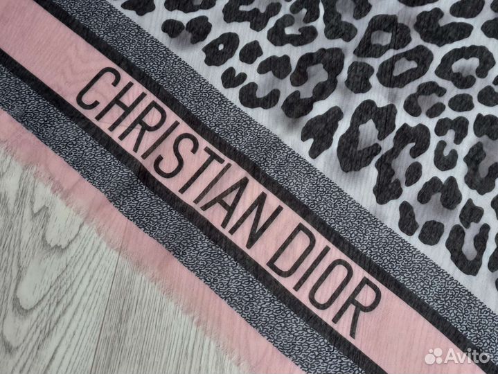 Платок Батист Christian Dior розовый с серым 2 цв