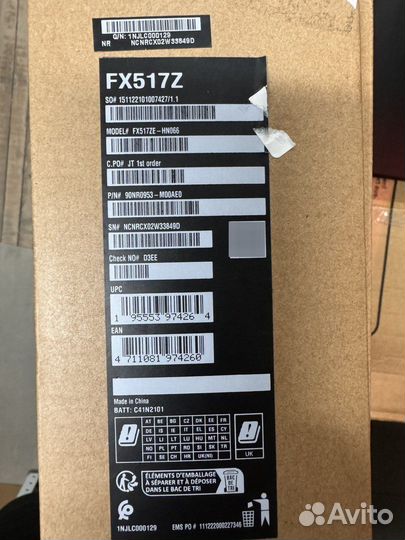 Ноутбук asus TUF Dash F15 FX517ZE-HN066 15.6