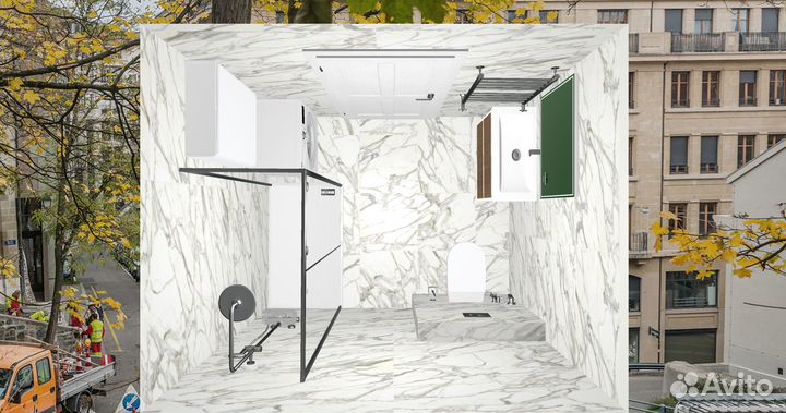 Растановка мебели И сантехники 3D В ванной комнате