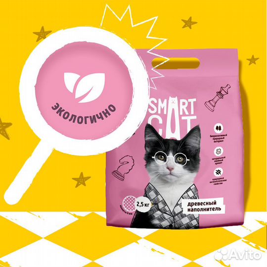 SMART Cat наполнитель древесный наполнитель (пелле