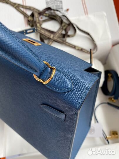 Сумка hermes kelly 25 GHW Deep Blue Epsom