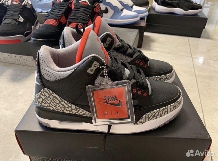 Nike Air Jordan 3 Black Cement Кроссовки