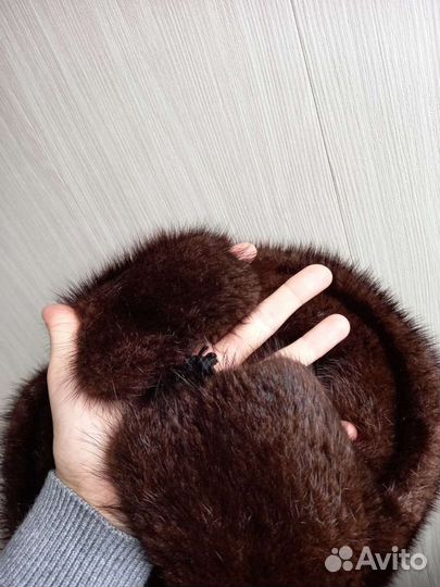 Норковая шапка мужская ушанка