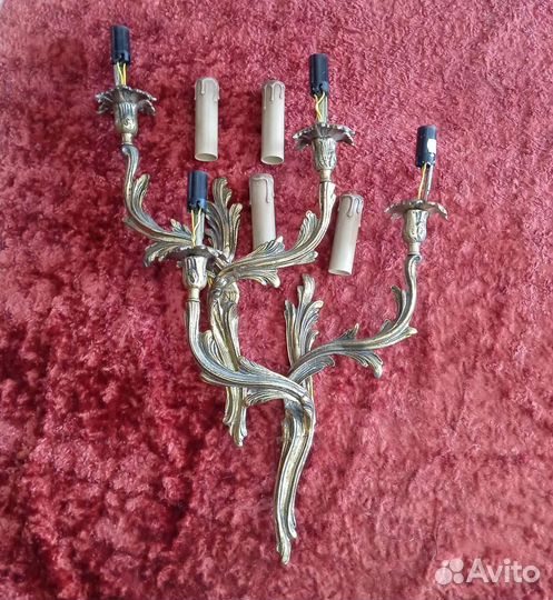 Старинные бронзовые канделябры