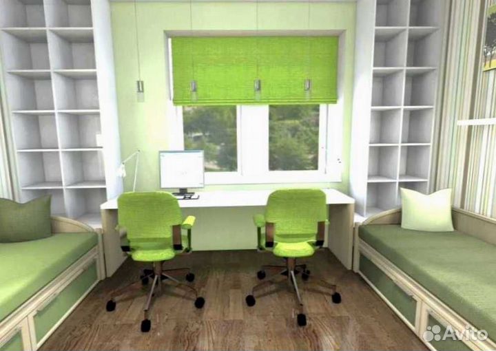 Рабочая зона в углу у окна