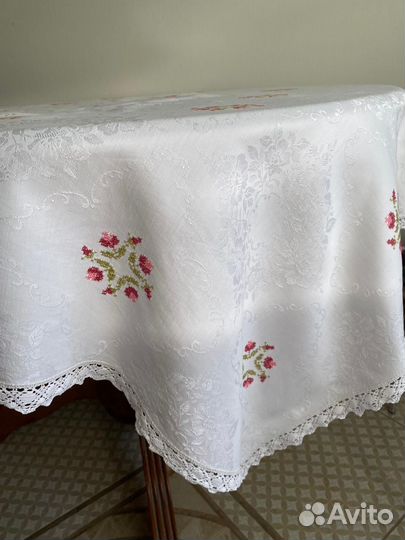 Скатерть ручная работа 160*140 Дамаст