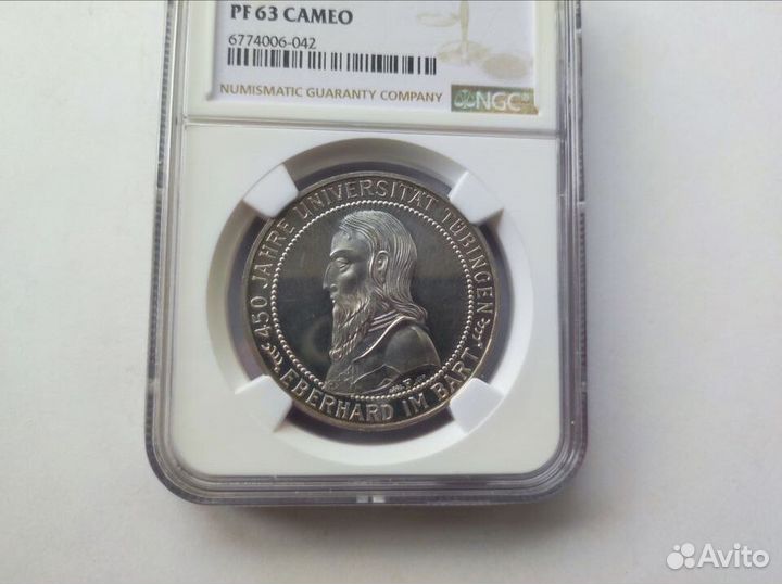 5 Марок 1927 F Тюбинген NGC PF 63 cameo