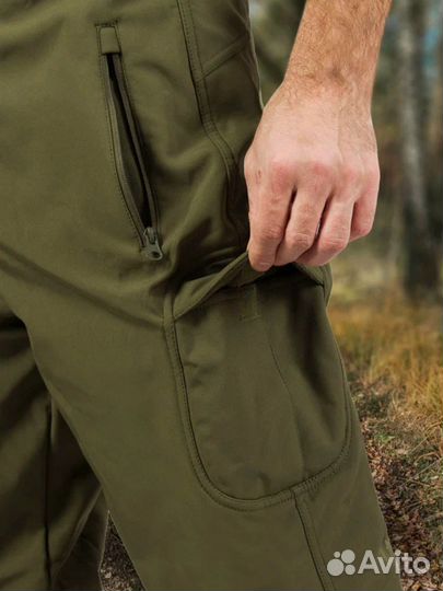 Тактические брюки softshell на флисе