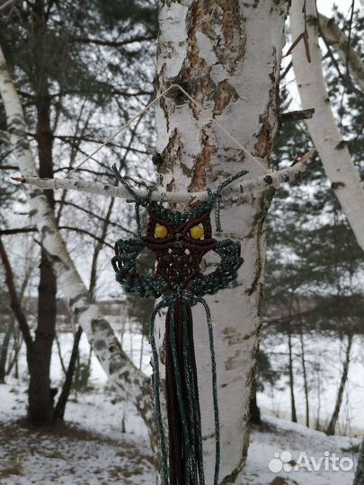 Настенное панно Сова макраме