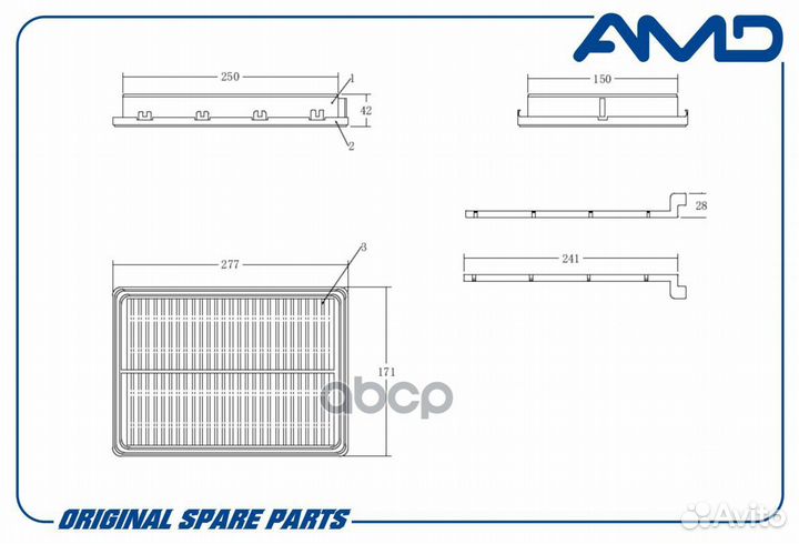 Фильтр воздушный hyundai (Tucson TL) (1,7D) (2