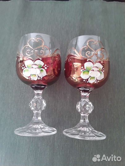 Чайная пара Чехия, кружки, фужеры