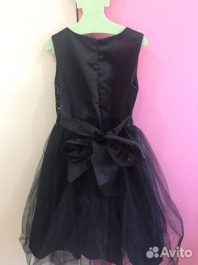 Платье для девочки черное 128 рост