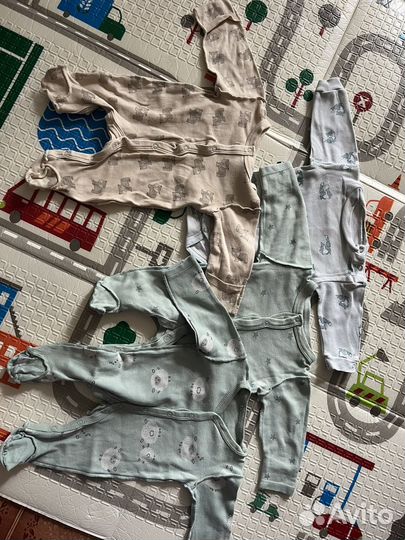 Детские вещи пакетом 50,56,62,68,74 носки шапочки