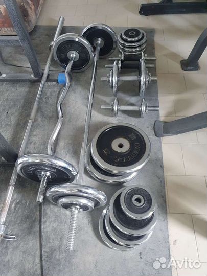 Штанга гриф блины гантели Кетлер