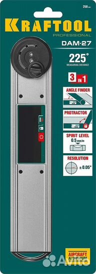 Электронный угломер 250мм DAM-27 kraftool 34684