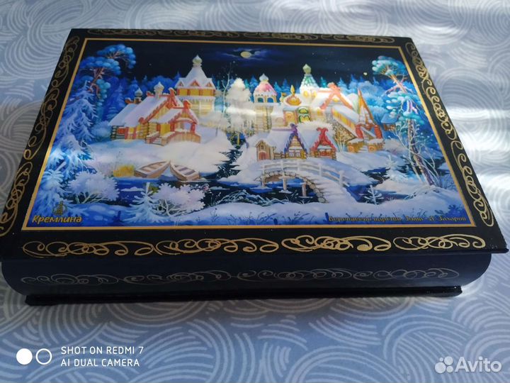 Шкатулка деревянная СССР авторская большая 20/17