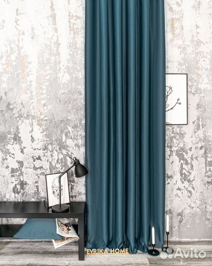 Шторы блэкаут Амадео морская волна новые пошив