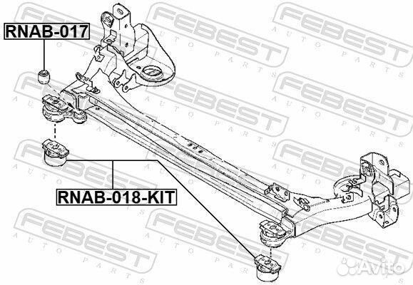 Сайлентблок задней балки febest, rnab018KIT