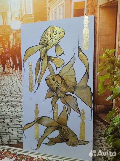 Картина акрилом на фанере 50х90 см 