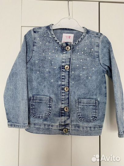 Джинсовый жакет со стразами