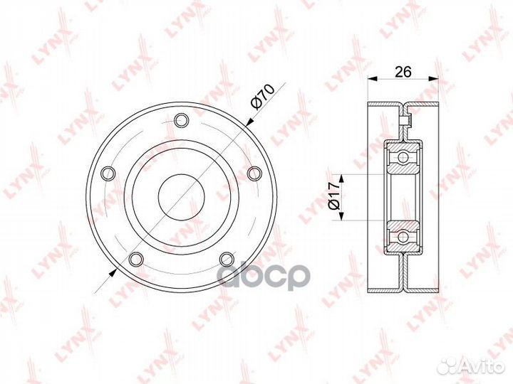 Ролик натяжителя поликлин.ремня PB-5341 lynxauto