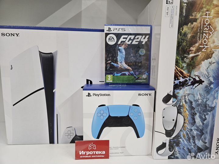 Бандл PS5 Slim 1Tb+PS VR2+DualSense+FC24