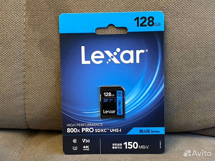 Карта памяти Lexar SD Card 800X Pro 128 gb