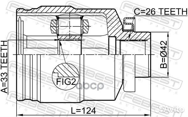 Шрус внутренний правый 33X42X26 1211-TUC27RH Fe