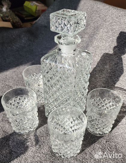 Графины с бокалами СССР Хрусталь Керамика Позолота
