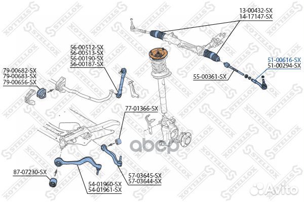 51-00616-SX наконечник рулевой BMW E60/E65/E66