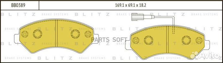 Blitz BB0389 Колодки тормозные дисковые передние