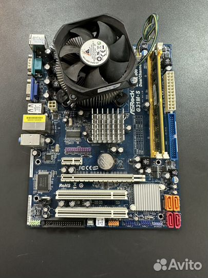 Комплект E5200,2gb ddr2, asrock g31m-s lga775