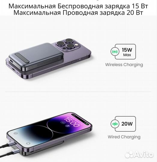 Повербанк MagSafe Ugreen 10000 Magnet Wireless 22W