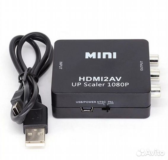 Конвертер адаптер AV - hdmi /переходник hdmi- AV