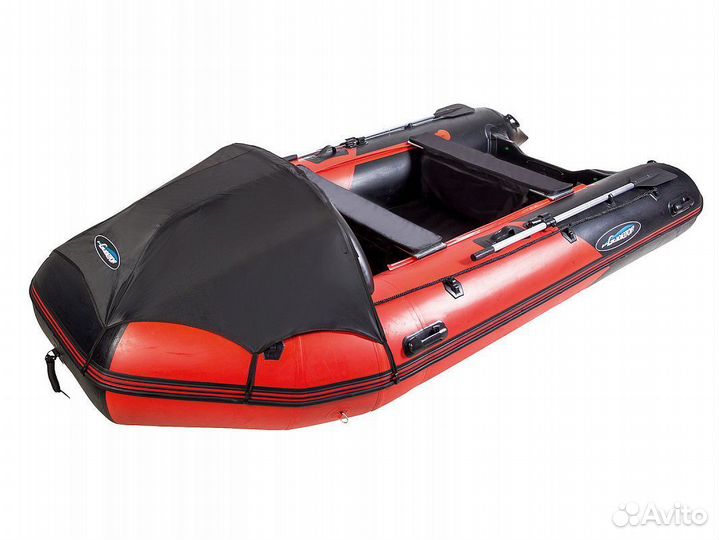 Надувная лодка gladiator E450PRO черно/красная