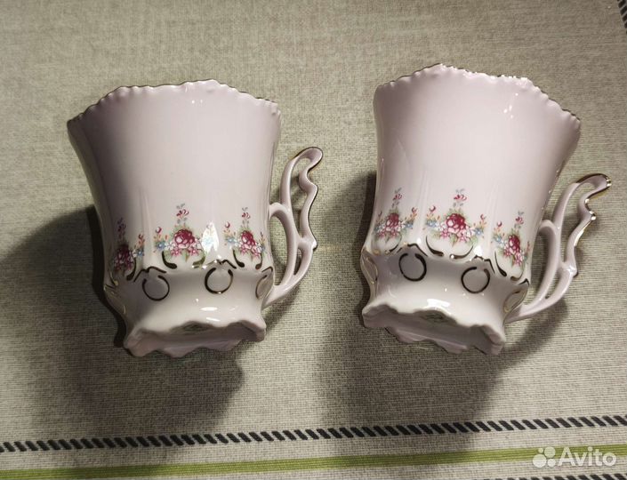 Кофейные чашки розовый фарфор