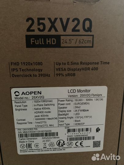 Монитор acer nitro 390hz 24.5