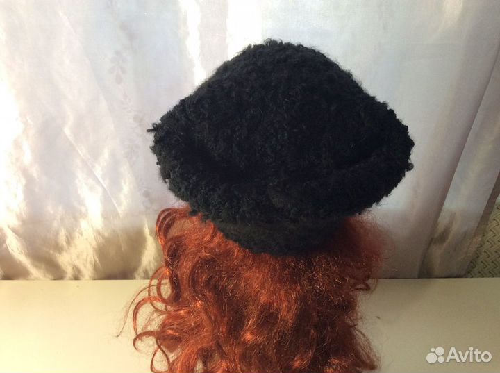 Авторская шерстяная папаха, р 56-57, арт 253