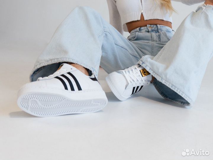 Женские кеды Adidas Superstar White Black