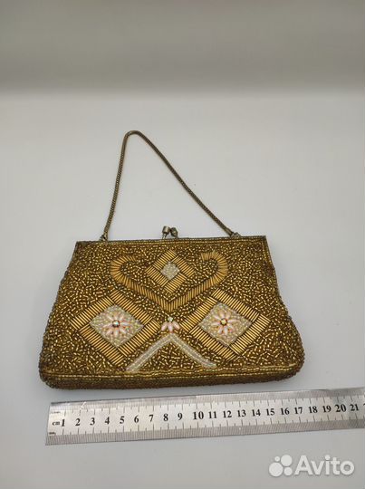 Сумочка клатч текстиль вышивка шелк бисер сер. X